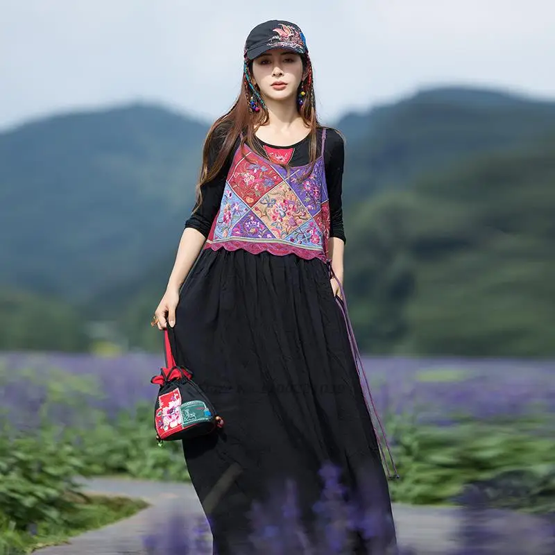 2024 chinese national dress national flower embroidery patchwork dress retro vintage folk strap dress evening dress vestido
2024 chinese national dress national flower embroidery patchwork dress retro vintage folk strap dress evening dress vestido
