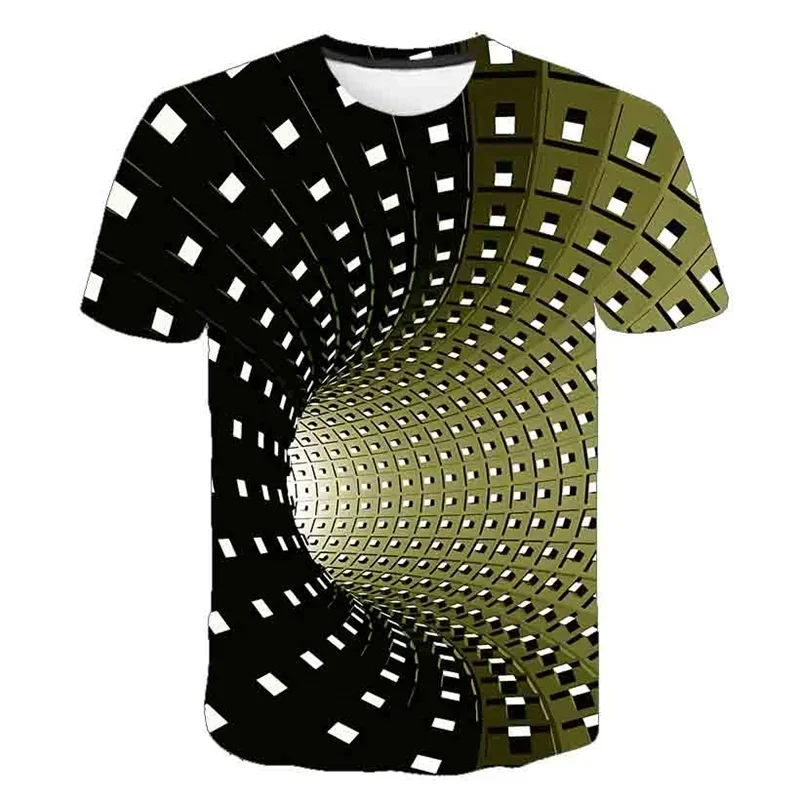 

Infinite Loop Whirlpool 3D Printed T Shirt For Men Short-Sleeved Summer Techwear Tops Tees Clothing Harajuku Men's Clothing