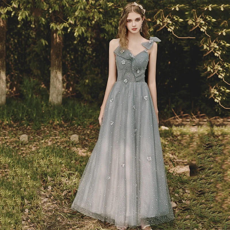 Shiny Grey Tulle Suknia Wieczorowa Fashion Sexy Spaghetti Strap Robe De Soiree Sweet Bow Simple Long Party Dresses Women Evening
Shiny Grey Tulle Suknia Wieczorowa Fashion Sexy Spaghetti Strap Robe De Soiree Sweet Bow Simple Long Party Dresses Women Evening