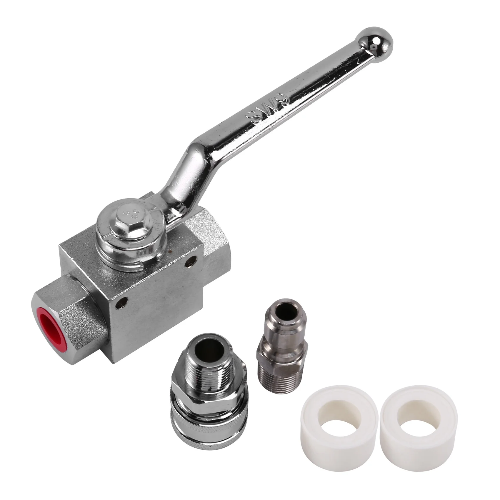 High Pressure Washer Ball Valve Kit 3/8 Inch Quick Connect for Power Washer Hose 4500 Psi
High Pressure Washer Ball Valve Kit 3/8 Inch Quick Connect for Power Washer Hose 4500 Psi