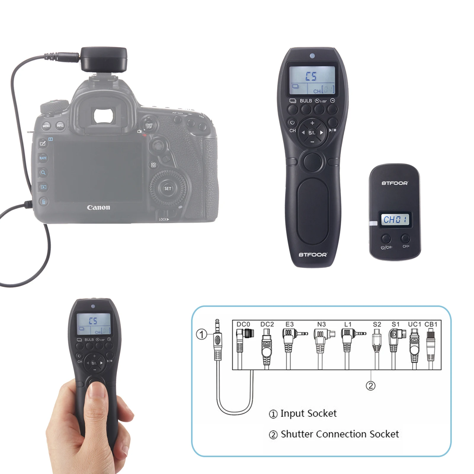 Wireless Wired Timer Remote Control Shutter Release DC0 DC2 E2 L1 N3 E3 S1 S2 UC1 Cable For Canon Nikon Sony FUJITSU Camera
Wireless Wired Timer Remote Control Shutter Release DC0 DC2 E2 L1 N3 E3 S1 S2 UC1 Cable For Canon Nikon Sony FUJITSU Camera