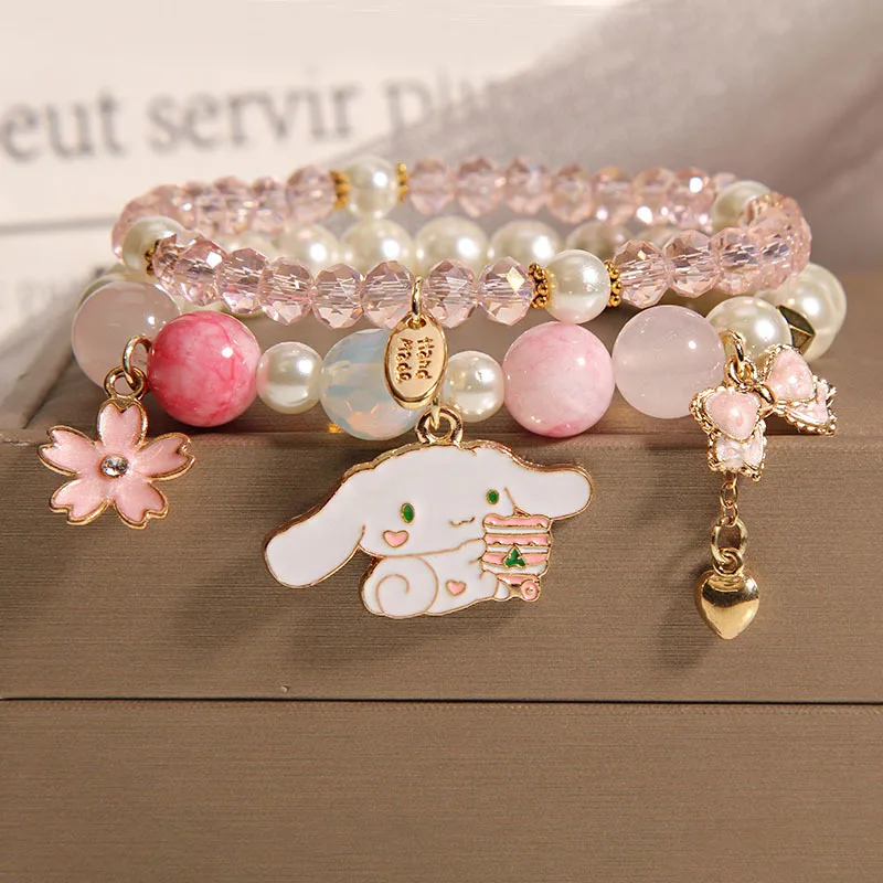 Sanrioed Cinnamoroll Crystal Pearl Bracelet Kawaii Cartoon Kuromi Mymelody Maiden Pink Series Jewelry Girls Birthday Present
Sanrioed Cinnamoroll Crystal Pearl Bracelet Kawaii Cartoon Kuromi Mymelody Maiden Pink Series Jewelry Girls Birthday Present