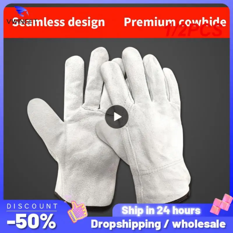 1/2PCS Men Work Gloves Soft Cowhide Driver Hunting Driving Farm Garden Welding Security Protection Safety Workers Mechanic Glove
1/2PCS Men Work Gloves Soft Cowhide Driver Hunting Driving Farm Garden Welding Security Protection Safety Workers Mechanic Glove