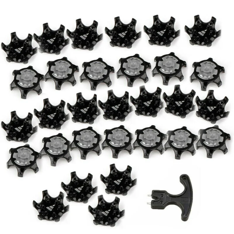 30pcs Golf Shoe Spikes Plastic Black Golf Shoes Spikes Cleats Clamp Cleat Screw-In Removal Tools Replacement Golf Studs
30pcs Golf Shoe Spikes Plastic Black Golf Shoes Spikes Cleats Clamp Cleat Screw-In Removal Tools Replacement Golf Studs