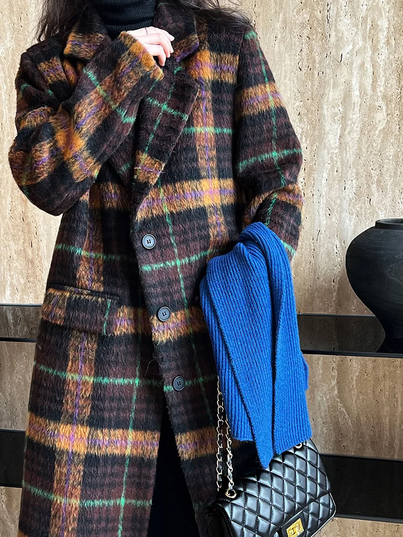 RDMQ 2023 Plaid Wool Trench Coats Notched Collar Long Coat Women Full Sleeve Jackets Winter Outerwears Ropa Mujer Chaquetas
RDMQ 2023 Plaid Wool Trench Coats Notched Collar Long Coat Women Full Sleeve Jackets Winter Outerwears Ropa Mujer Chaquetas
