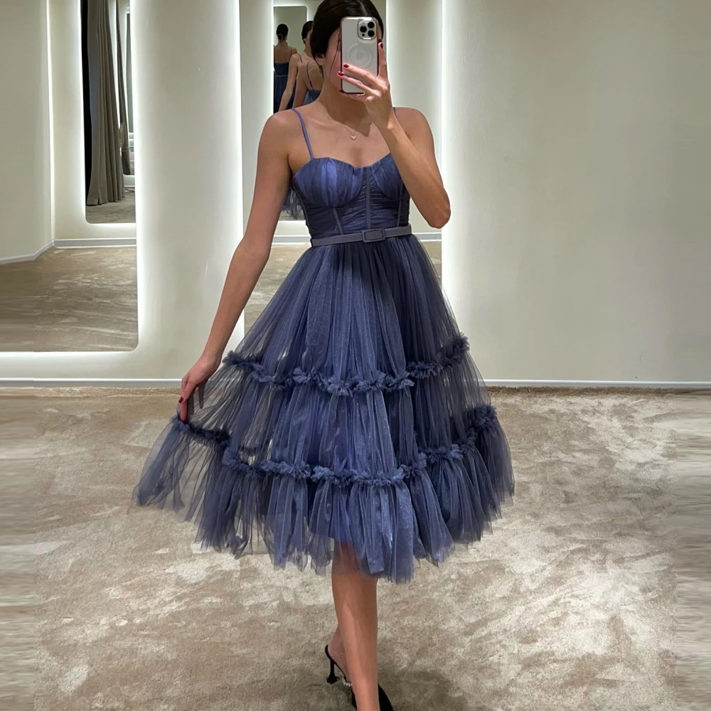 Carolina Spaghetti Straps Evening Dresses Women Sleeveless Tulle A-Line Elegant Short Wedding Guest Elegant Formal Party Gowns
Carolina Spaghetti Straps Evening Dresses Women Sleeveless Tulle A-Line Elegant Short Wedding Guest Elegant Formal Party Gowns