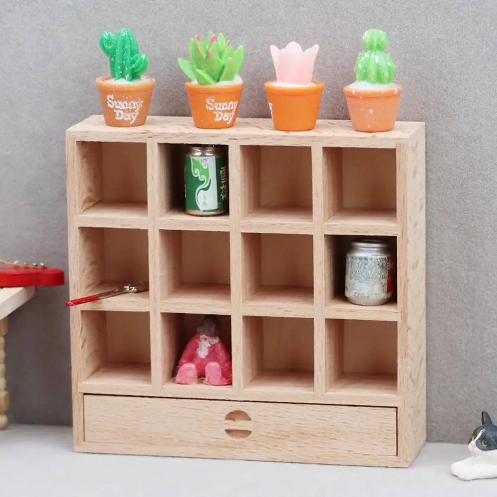

Миниатюрные миниатюры для кукольного домика, миниатюрная мебель, компактная модель шкафа с 12 ящиками для хранения, аксессуары для кукольного домика