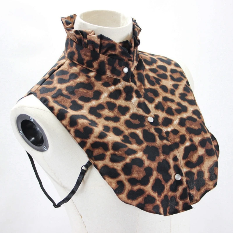 

Женская винтажная шифоновая полурубашка с леопардовым принтом, свитер со съемным искусственным воротником, Прямая доставка