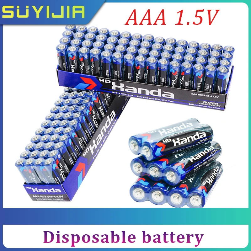 AAA 1.5V Disposable Carbon Zinc Manganese Dry Battery60 Pcs 70mAh Suitable for Scale Electronic Clock Fingerprint Toy Flashlight
AAA 1.5V Disposable Carbon Zinc Manganese Dry Battery60 Pcs 70mAh Suitable for Scale Electronic Clock Fingerprint Toy Flashlight