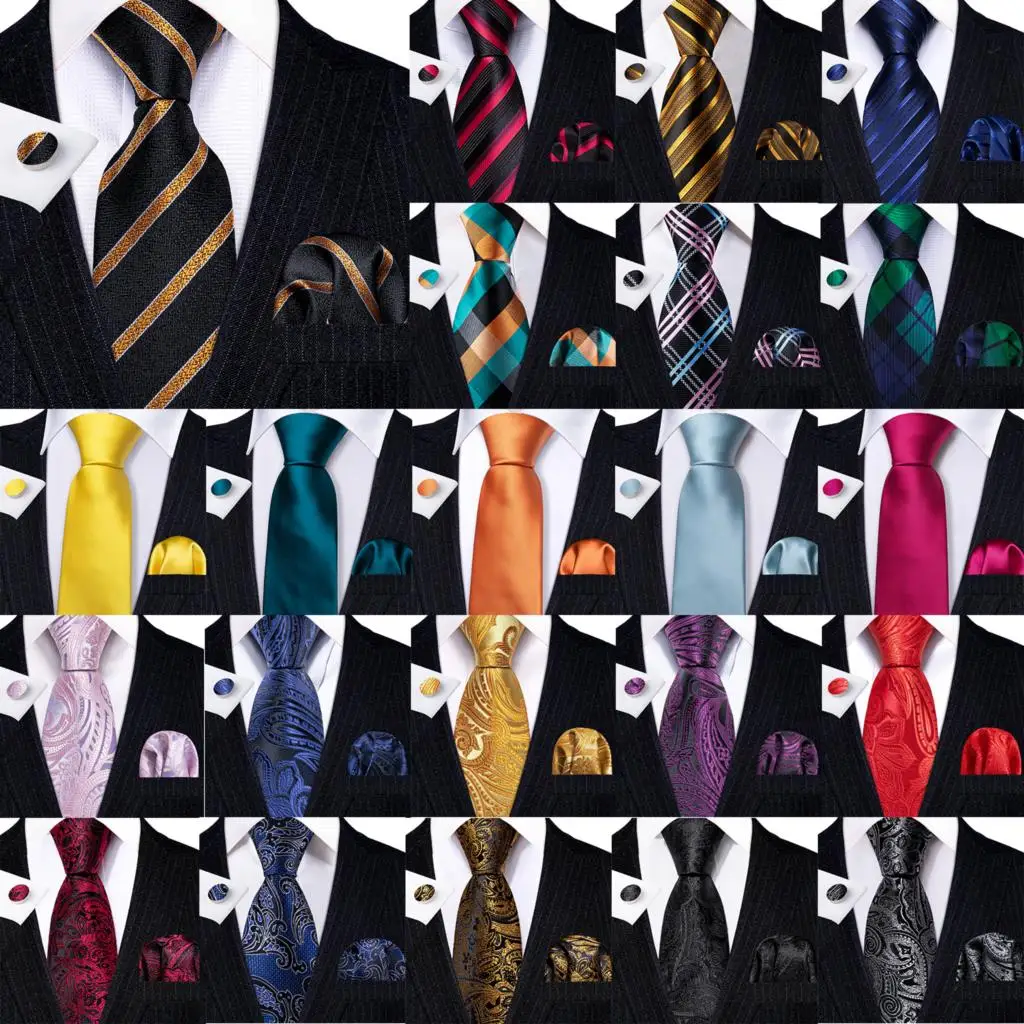 Barry.Wang Jacquard Silk Men's Tie Hankerchief Cufflinks Set Designer Necktie Classic For Male Wedding Business Events Part 5/8
Barry.Wang Jacquard Silk Men's Tie Hankerchief Cufflinks Set Designer Necktie Classic For Male Wedding Business Events Part 5/8