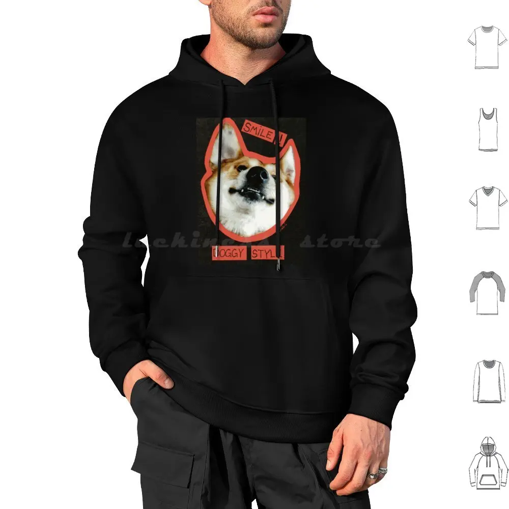 Smile! Doggystyle! Hoodie cotton Long Sleeve Smile Smiling Happy Dog Doggy Doggie Red Black Fuzzy Friendly Funny
Smile! Doggystyle! Hoodie cotton Long Sleeve Smile Smiling Happy Dog Doggy Doggie Red Black Fuzzy Friendly Funny