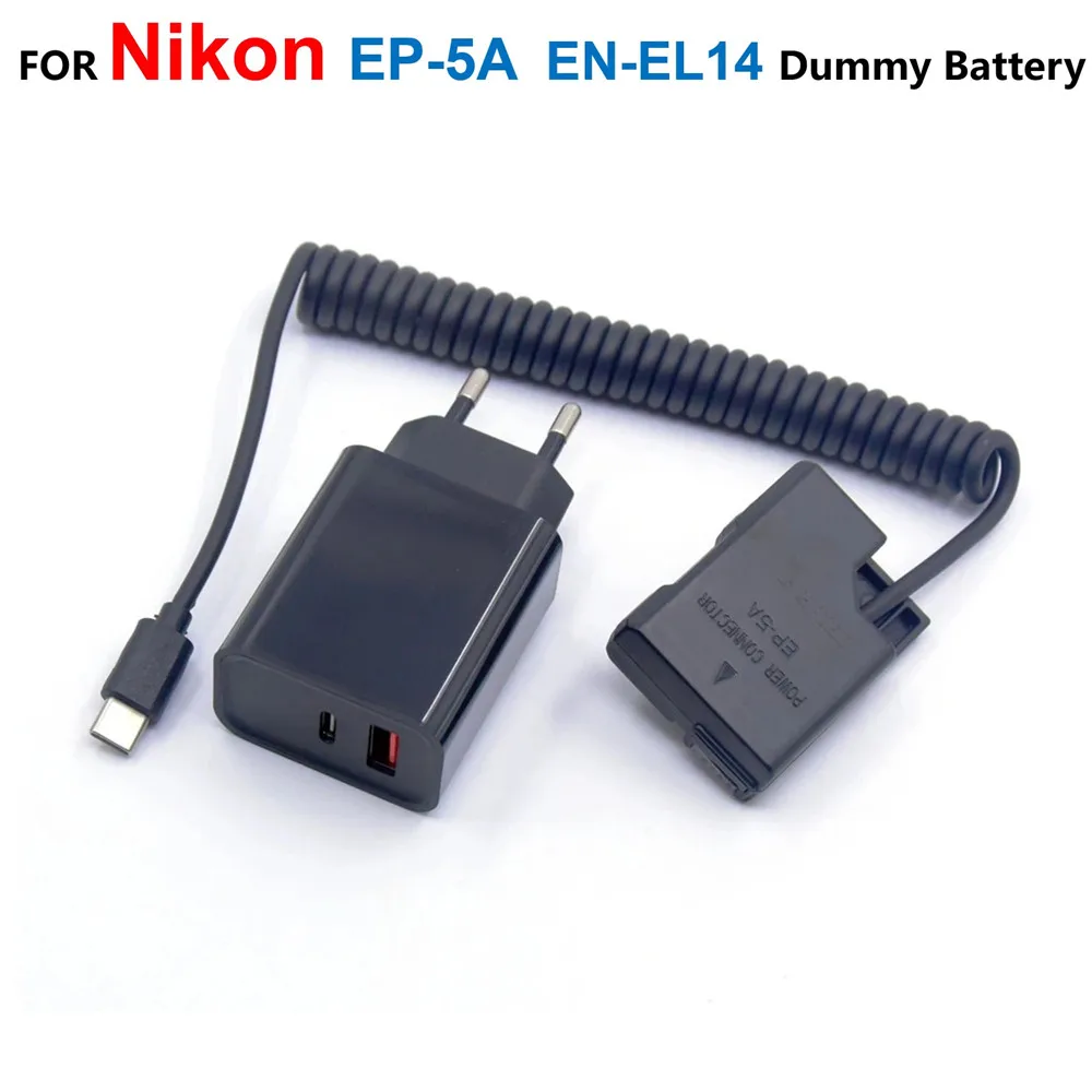 EP-5A EN-EL14 Fake Battery USB C Power Bank Cable+PD Charger For Nikon D3100 D3500 P7000 P7100 D5300 D5500 D5600 P7700 P7800
EP-5A EN-EL14 Fake Battery USB C Power Bank Cable+PD Charger For Nikon D3100 D3500 P7000 P7100 D5300 D5500 D5600 P7700 P7800