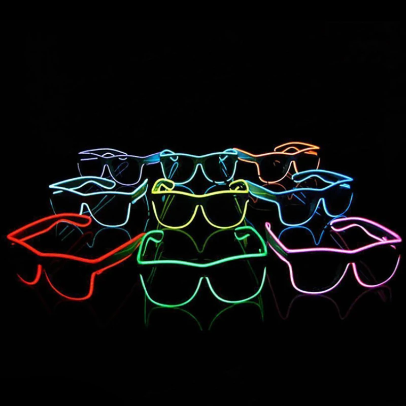 

Led Glasses Neon Party Flashing Glasses EL Wire Glowing Gafas Luminous Bril Novelty Gift Glow Sunglasses Bright Light Supplies