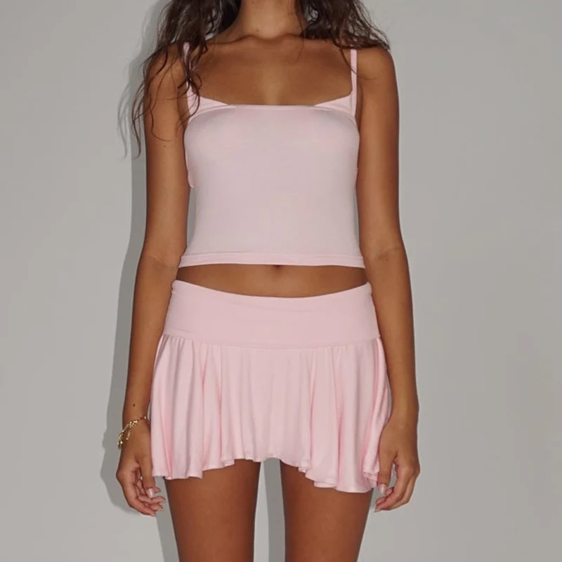Sweet Girl 00s Retro Streetwear 2 Piece Summer Outfits Women Sleeveless Crop Cami Tops + Mini Skirt Matching Set Clubwear
Sweet Girl 00s Retro Streetwear 2 Piece Summer Outfits Women Sleeveless Crop Cami Tops + Mini Skirt Matching Set Clubwear
