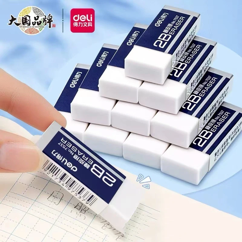 DELI White Rubber Eraser 2PCS/LOT 2B Exam Pencil Erasers Student Correction Supplies School Stationery
DELI White Rubber Eraser 2PCS/LOT 2B Exam Pencil Erasers Student Correction Supplies School Stationery