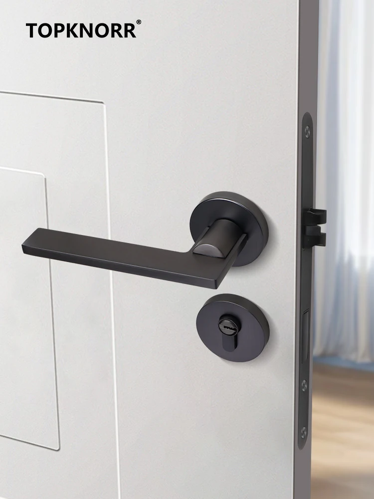 

Nordic Silent Split Lock Indoor Room Wooden Door Handle Modern Bedroom Home Zinc Alloy Solid Security Anti-theft Door Lock