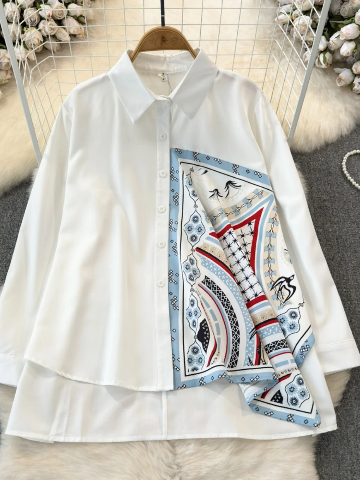 SuperAen 2024 Spring and Autumn Vintage Style Long Sleeved Lapel Single Breasted Irregular Printed Shirt
SuperAen 2024 Spring and Autumn Vintage Style Long Sleeved Lapel Single Breasted Irregular Printed Shirt