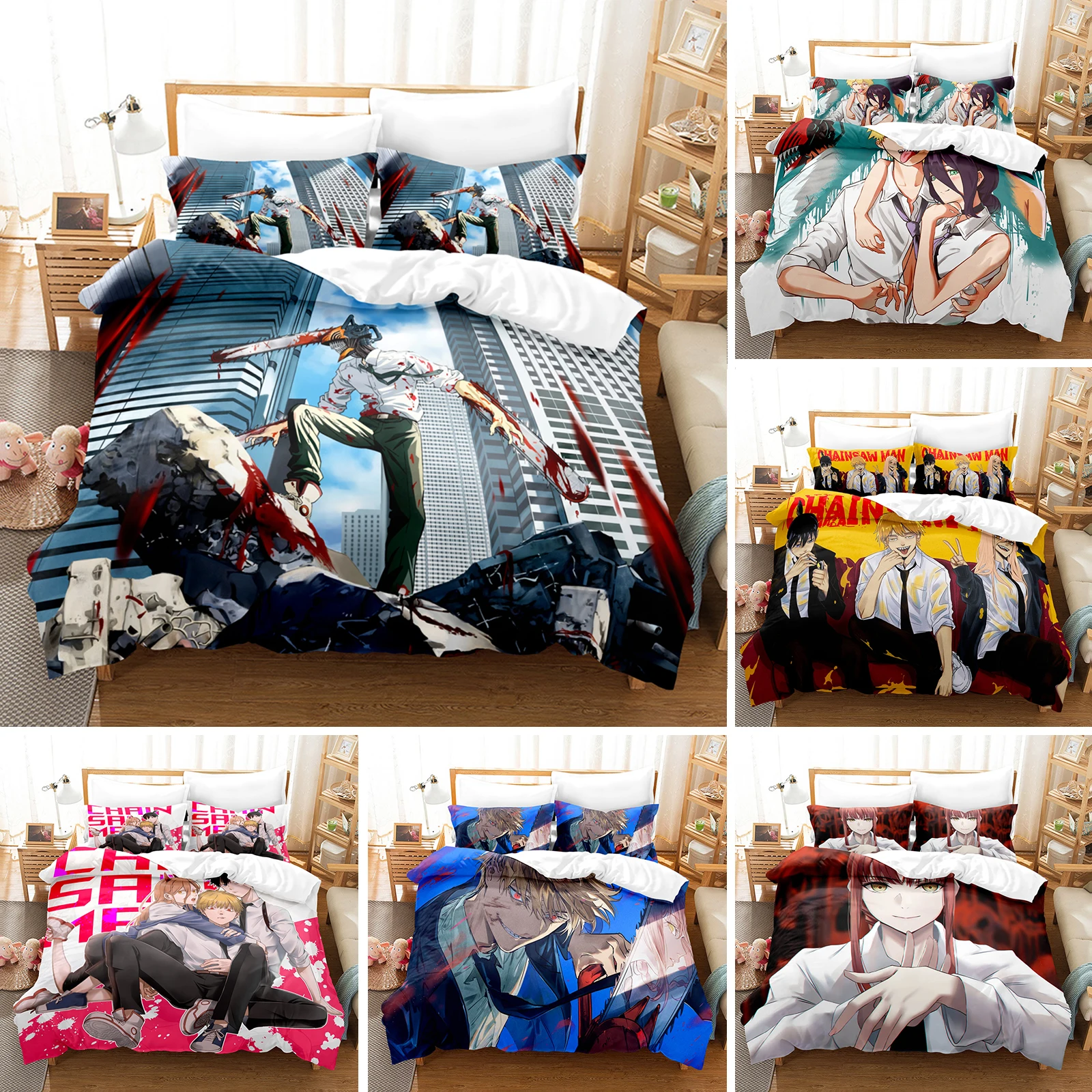 3D Printed Anime Chainsaw Man Bedding Set Makima Duvet Cover 3Pcs Cover Single Twin Quilt Bedclothes Cover Home Textile
3D Printed Anime Chainsaw Man Bedding Set Makima Duvet Cover 3Pcs Cover Single Twin Quilt Bedclothes Cover Home Textile