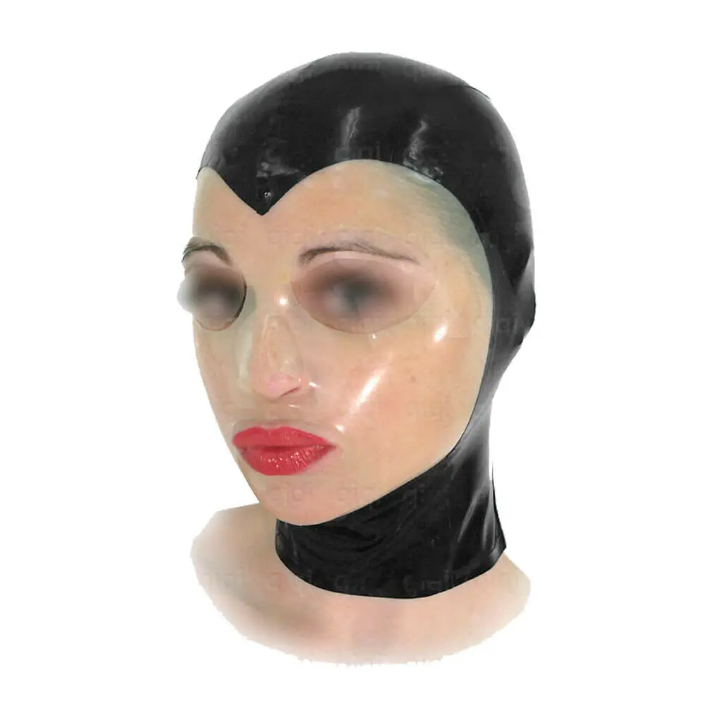 

Latex Maske Rubber Gummi Black transparent Mask Fashion Hood Sexy 0.4mm S-XXL