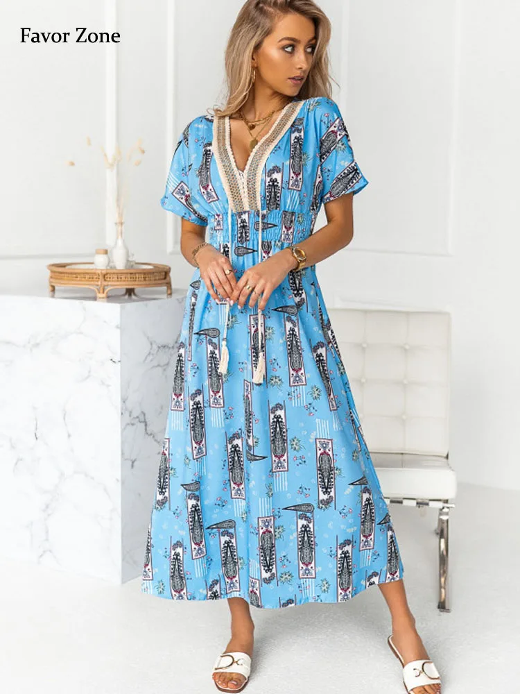 Summer Holiday Long Dresses 2023 Women Floral Print V-neck Linen Patchwork Maxi Dress High Waist Slim Casual Boho Vacation Dress
Summer Holiday Long Dresses 2023 Women Floral Print V-neck Linen Patchwork Maxi Dress High Waist Slim Casual Boho Vacation Dress