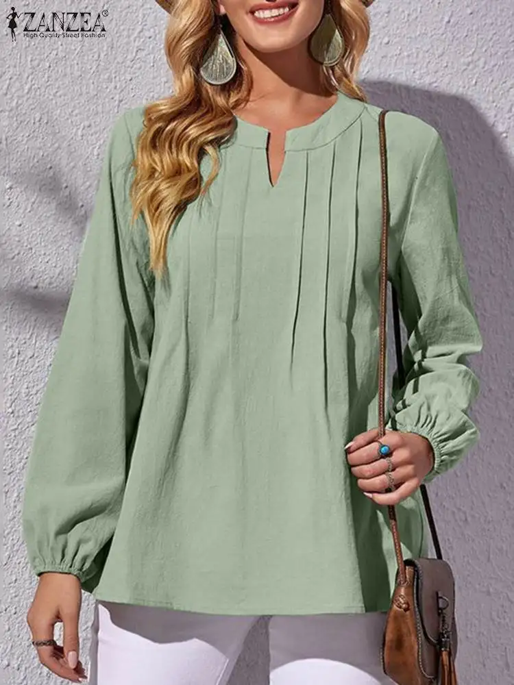 ZANZEA Woman Fashion Solid Color Blouse Autumn Casual Holiday Chemise Ladies Long Sleeve V-Neck Shirt Elegant Cotton Tunic Tops
ZANZEA Woman Fashion Solid Color Blouse Autumn Casual Holiday Chemise Ladies Long Sleeve V-Neck Shirt Elegant Cotton Tunic Tops
