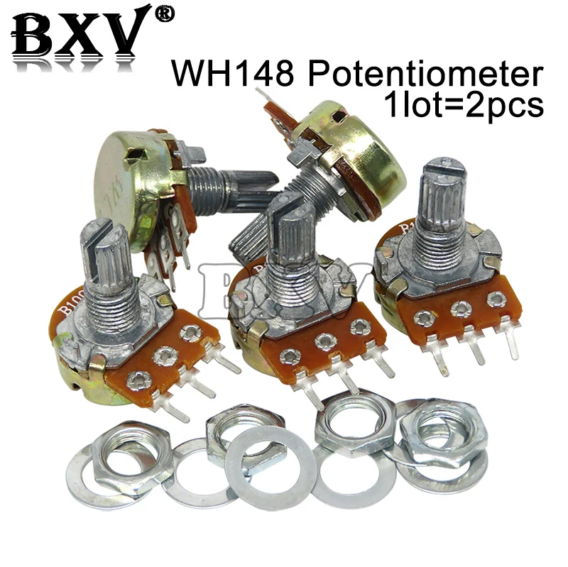 2 шт./лот WH148, B1K, B2K, B5K, B10K, B20K, B50K, B100K, B500K, 3-контактный 15 мм усилитель вала, двойной стерео потенциометр 1K, 2K, 5K, 10K, 50K, 100K
2 шт./лот WH148, B1K, B2K, B5K, B10K, B20K, B50K, B100K, B500K, 3-контактный 15 мм усилитель вала, двойной стерео потенциометр 1K, 2K, 5K, 10K, 50K, 100K