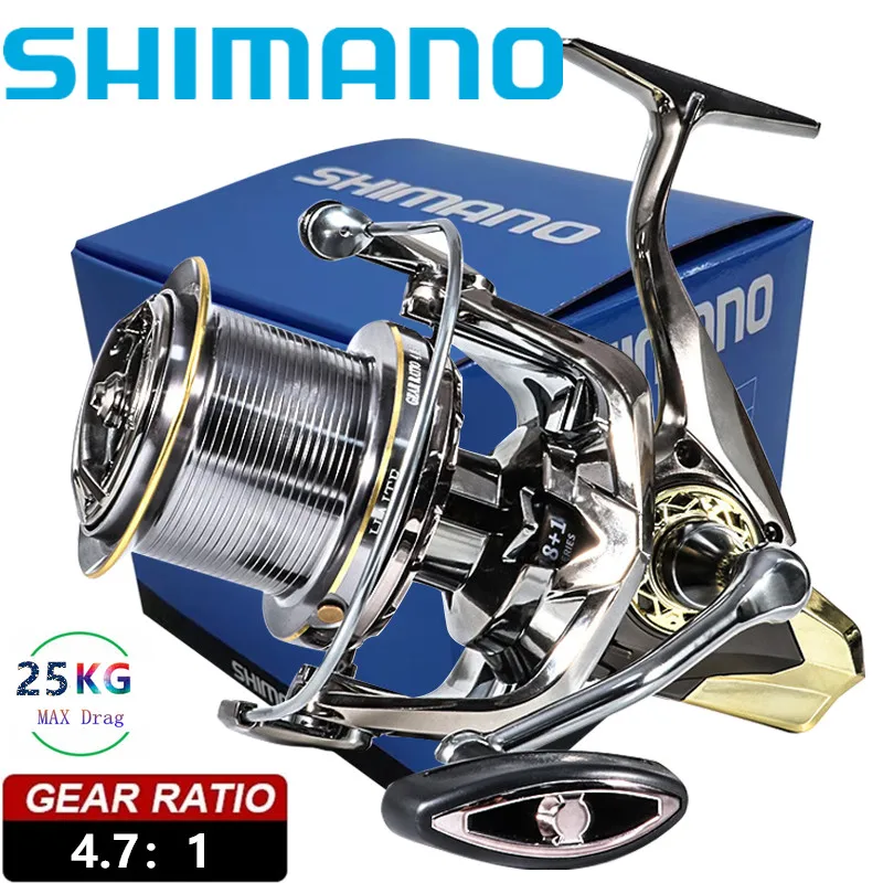 

SHIMANO 9000-12000 Waterproof Spinning Reels Metal Casting Spool Carp Fishing Bait Tackle Max Drag25kg Saltwater Long Throw Reel