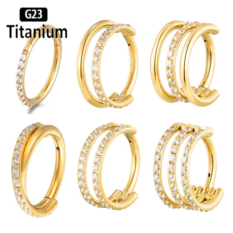 New G23 Titanium Piercing CZ Hoop Hight Segment Ring Clicker Septum Piercing Nose Rings Tragus Cartilage Helix Lip Stud Earrings
New G23 Titanium Piercing CZ Hoop Hight Segment Ring Clicker Septum Piercing Nose Rings Tragus Cartilage Helix Lip Stud Earrings