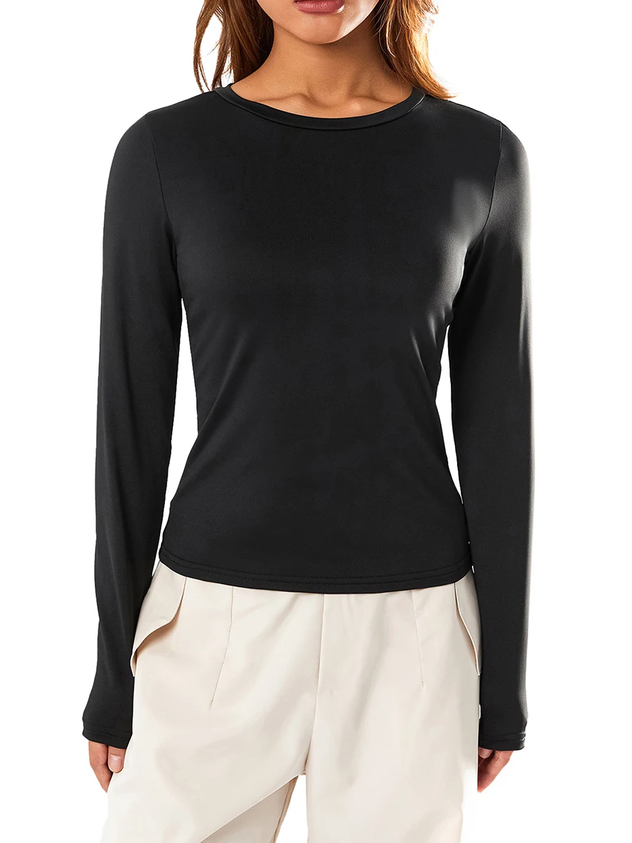 Women s Slim Fit Long Sleeve Crewneck T-Shirt - Basic Solid Color Tight Fitted Top for Going Out Y2K Crop Top and Streetwear
Women s Slim Fit Long Sleeve Crewneck T-Shirt - Basic Solid Color Tight Fitted Top for Going Out Y2K Crop Top and Streetwear
