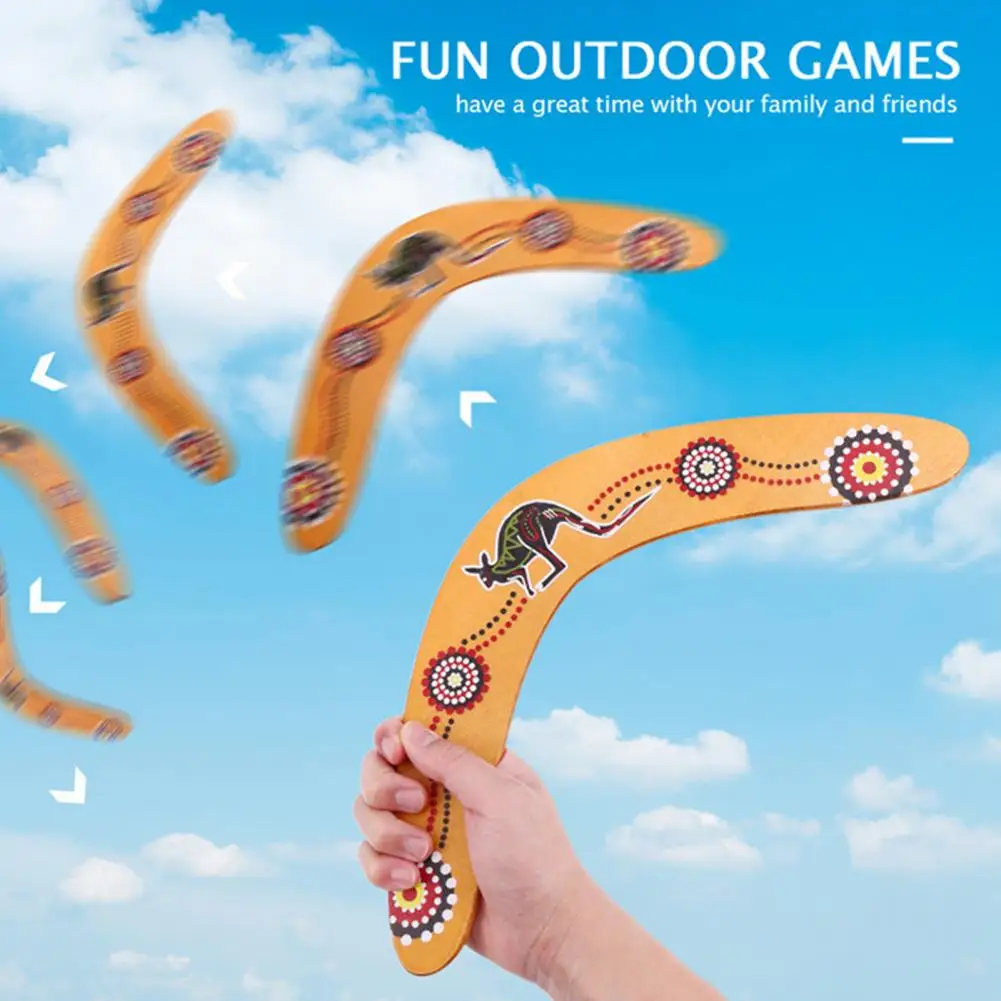 

Durable Children Toy Wooden Boomerang Toy Set for Kids Adults V-shaped Spinner Returning Boomerang Smooth Surface Fun for Ages