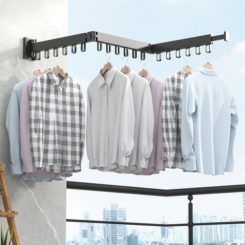 Retractable Clothesline Wall Mounted Drying Rack Space-saving Solution Punch-free Installation white Double fold
Retractable Clothesline Wall Mounted Drying Rack Space-saving Solution Punch-free Installation white Double fold