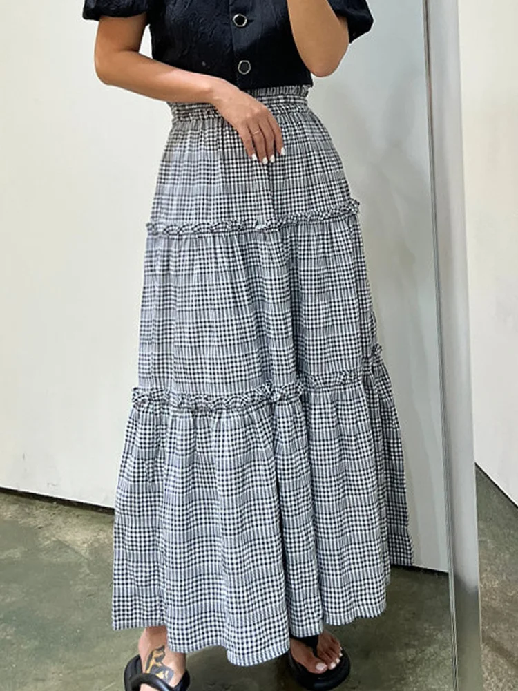 Fungus Patchwork Plaid A-line Skirt For Women High Waist Elastic Mid-calf Skirts 2023 Summer Female All-match Clothes X012
Fungus Patchwork Plaid A-line Skirt For Women High Waist Elastic Mid-calf Skirts 2023 Summer Female All-match Clothes X012