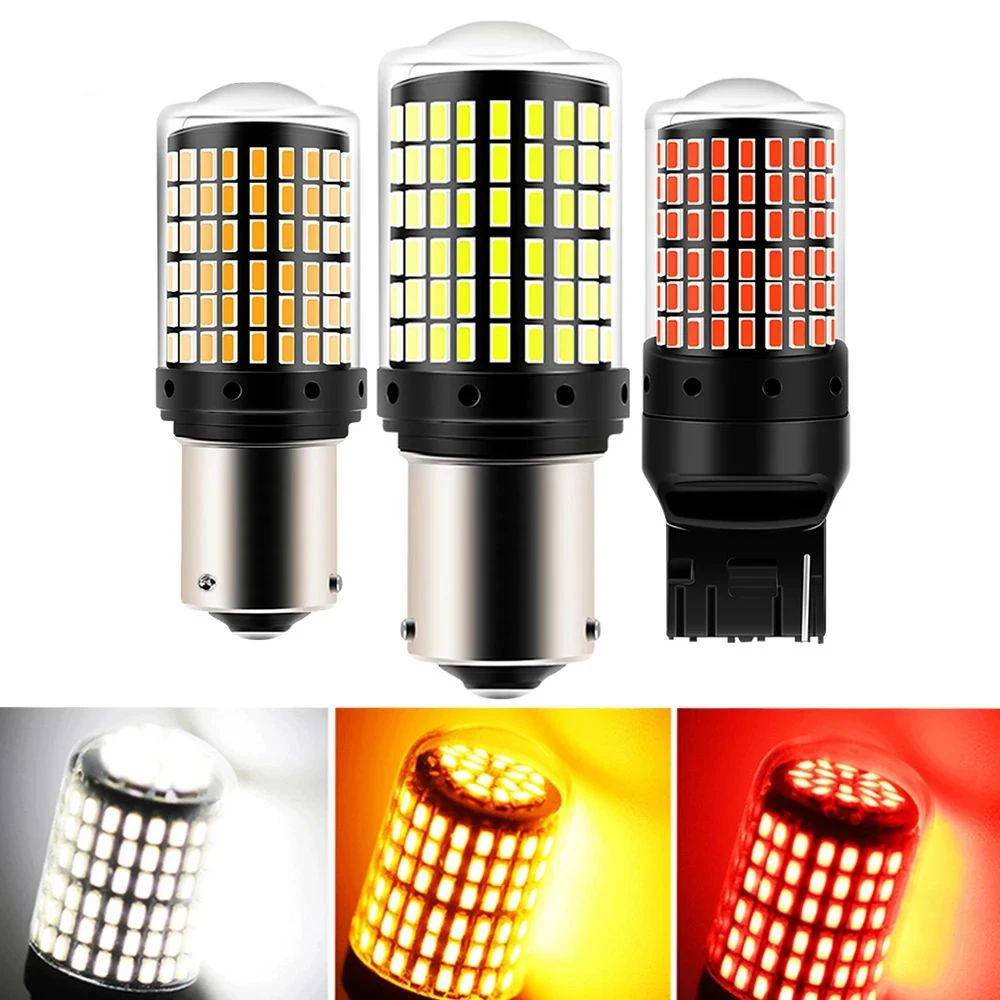 

2PCS 1156 BA15S P21W BAU15S PY21W 7440 W21W P21/5W 1157 BAY15D 7443 3157 LED Bulbs 144smd CanBus Lamp Reverse Turn Signal Light