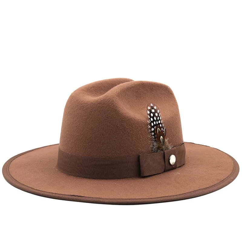 Retro Classic Autumn Winter Warm Women Men Felt Feather Sunken Cap Fedora Jazz Bowler Cowboy Hat 56-58cm Adjust
Retro Classic Autumn Winter Warm Women Men Felt Feather Sunken Cap Fedora Jazz Bowler Cowboy Hat 56-58cm Adjust