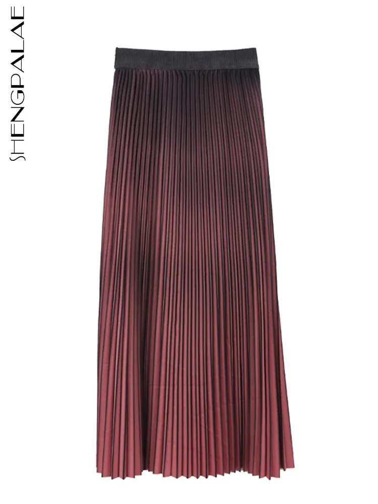 SHENGPALAE Gradient Color Pleated Skirt For Women Elastic Waist Temperament A-line Ankle Length Skirts Autumn 2023 New 5R7974
SHENGPALAE Gradient Color Pleated Skirt For Women Elastic Waist Temperament A-line Ankle Length Skirts Autumn 2023 New 5R7974