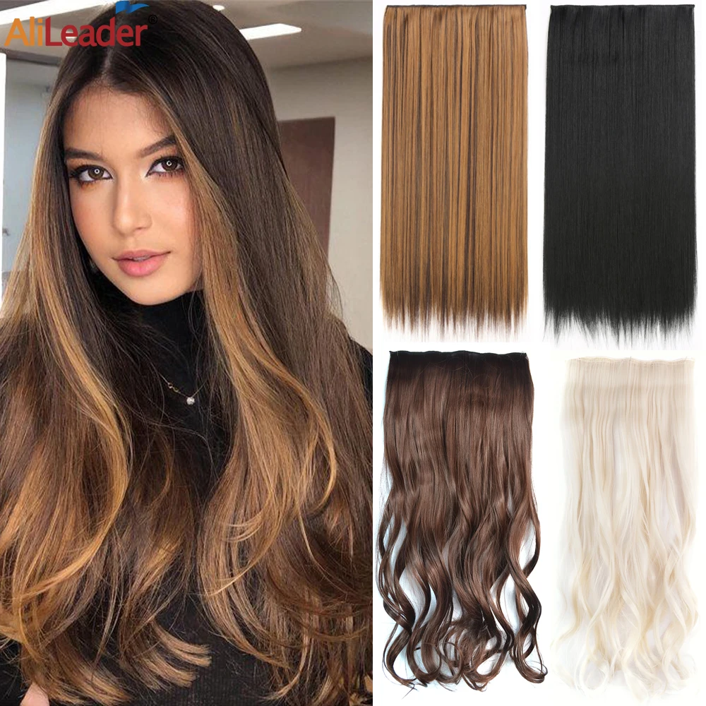 24" Thick Long Straight One Piece Clip In Hair Extensions Ombre Hair Pieces With 5 Clips In Heat Resistant Fake Hair Hairpiece
24" Thick Long Straight One Piece Clip In Hair Extensions Ombre Hair Pieces With 5 Clips In Heat Resistant Fake Hair Hairpiece