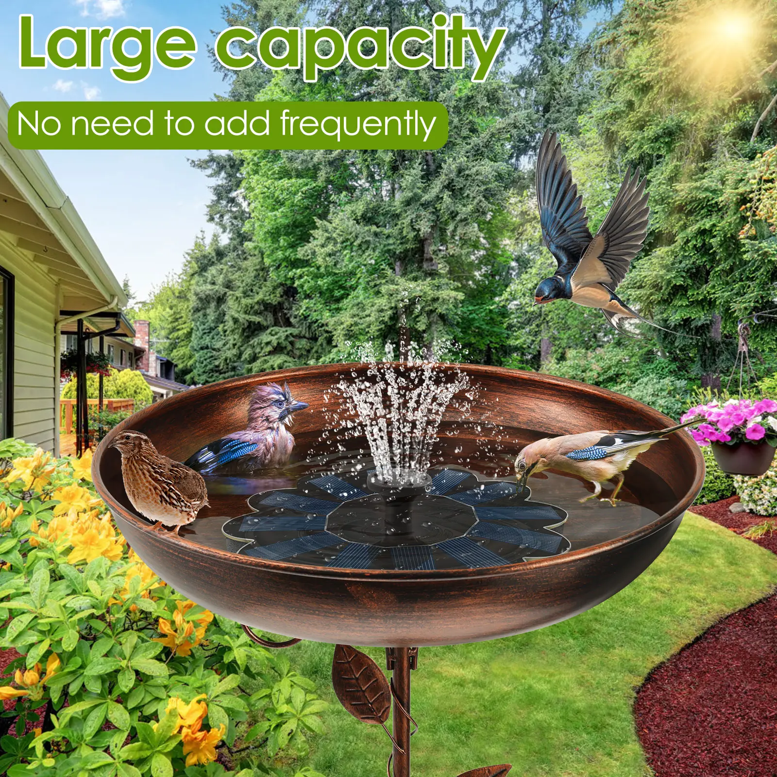 Solar Bird Bath Fountain with Iron Design 3 Sd8e224ae0eaa4ae7b4f355c2d74a4465L