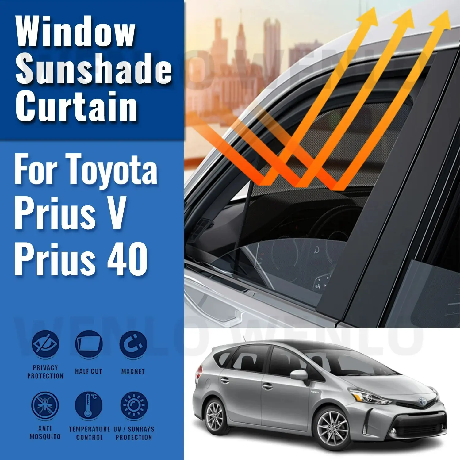 

For Toyota Prius V 2011-2018 Magnetic Sun Shade Car Sun Visor Front Windshield Curtains Summer Window Sunshade Auto Accesorries