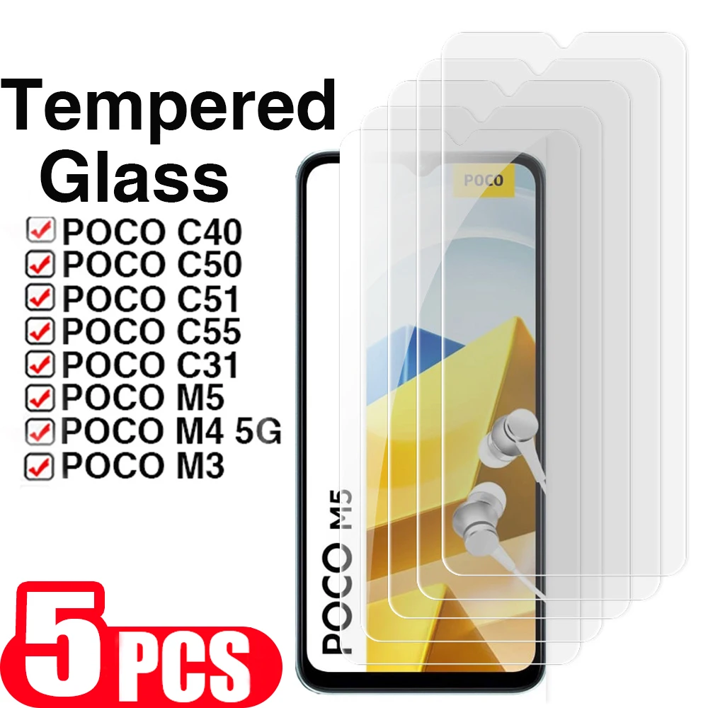 5PCS For xiaomi Poco C50 C40 M4 M5 F5 Pro C51 C55 M3 C31 Tempered glass smartphone screen protector phone protective film glass
5PCS For xiaomi Poco C50 C40 M4 M5 F5 Pro C51 C55 M3 C31 Tempered glass smartphone screen protector phone protective film glass