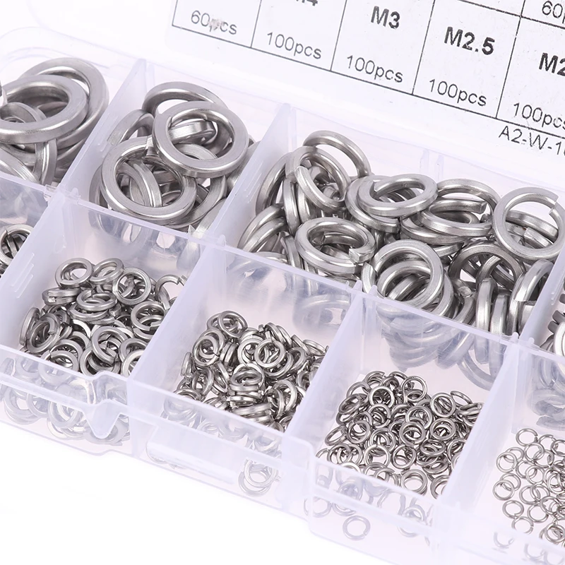 600PCS 304 Stainless Steel Spring Lock Washer Assortment Kit M2 M2.5 M3 M4 M5 M6 M8 M10 M12 Spring Lock Washer Assortment Kit
600PCS 304 Stainless Steel Spring Lock Washer Assortment Kit M2 M2.5 M3 M4 M5 M6 M8 M10 M12 Spring Lock Washer Assortment Kit