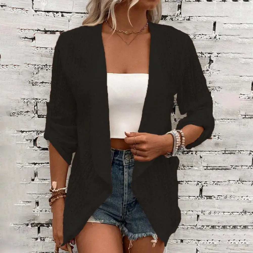 Women Three Quarter Sleeve Coat Women Cardigan Jacket Stylish Women's Open Stitch Cardigans Breathable Soft Irregular for Spring
Women Three Quarter Sleeve Coat Women Cardigan Jacket Stylish Women's Open Stitch Cardigans Breathable Soft Irregular for Spring