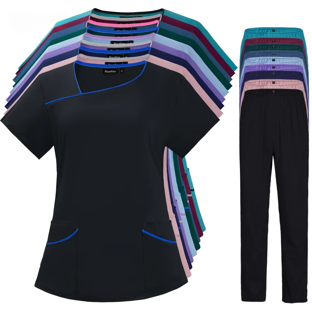 Women Solid Color Breathable Nursing Scrubs Uniform Tops+Pants Elasticity Pet Clinic Nurse Workwear Medical Doctor Thin Clothing
Women Solid Color Breathable Nursing Scrubs Uniform Tops+Pants Elasticity Pet Clinic Nurse Workwear Medical Doctor Thin Clothing