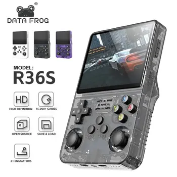 R36S Handheld Game Console Linux System 3.5 Inch IPS Screen Retro Game Console HD Mini Portable Pocket Video Player 64GB