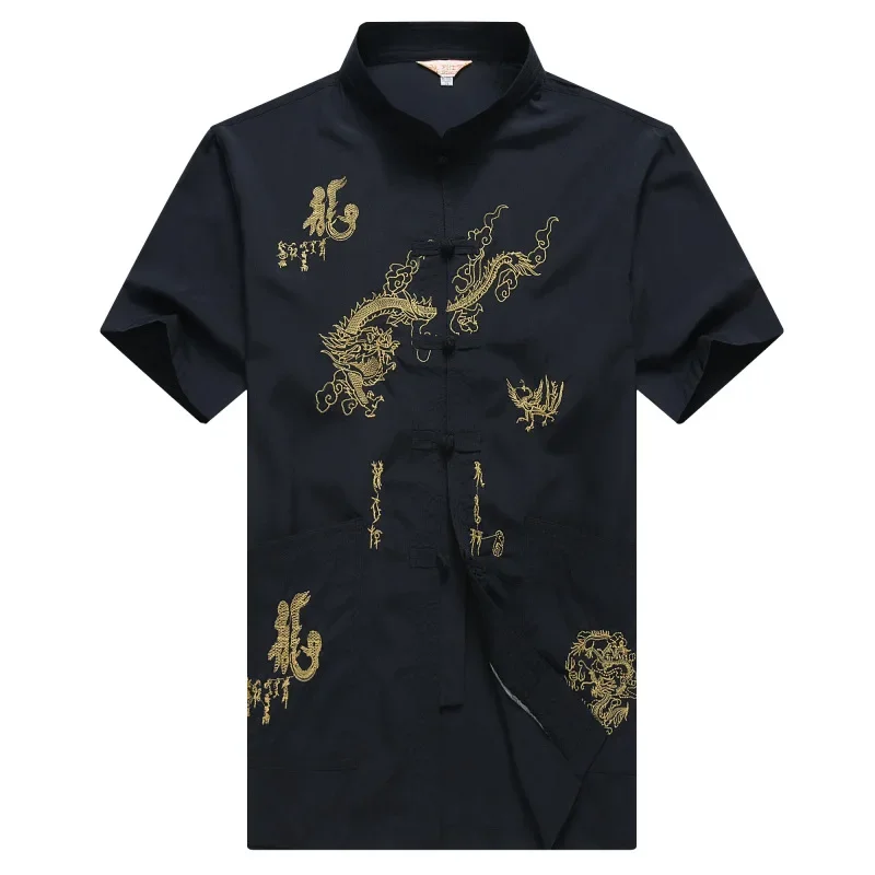 Mandarin Collar Men Traditional Tang Top Dragon Wing Chun Clothing Short Sleeve Kung Fu Shirt Chinese Style Clothes M-XXXL
Mandarin Collar Men Traditional Tang Top Dragon Wing Chun Clothing Short Sleeve Kung Fu Shirt Chinese Style Clothes M-XXXL