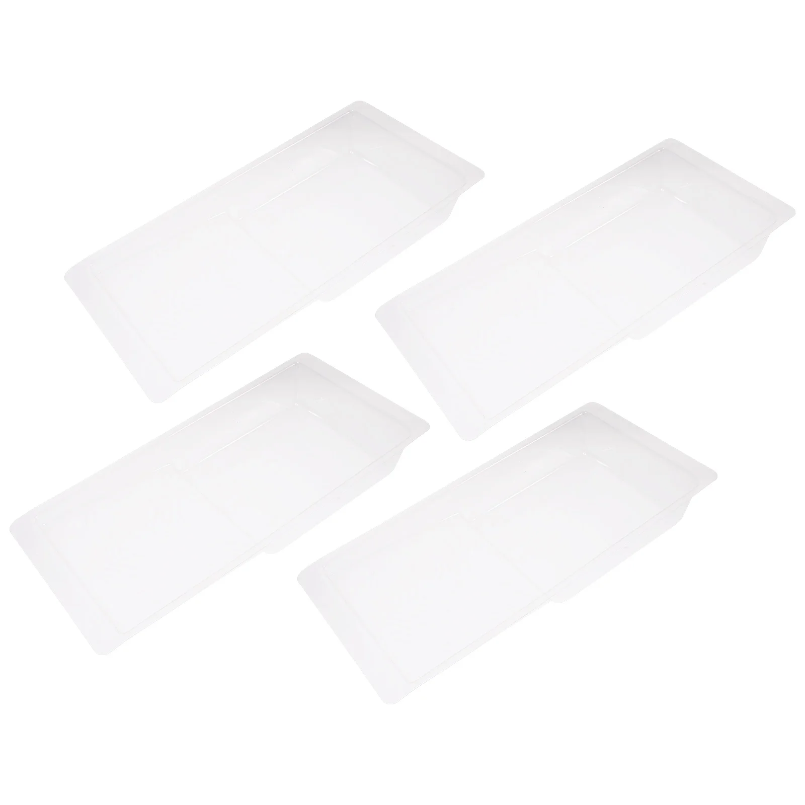 

4 Pcs Small Paint Tray Tray Lining Reusable Paint Large Liner Trays Disposable Liners for Roller Clear Transparent Supply