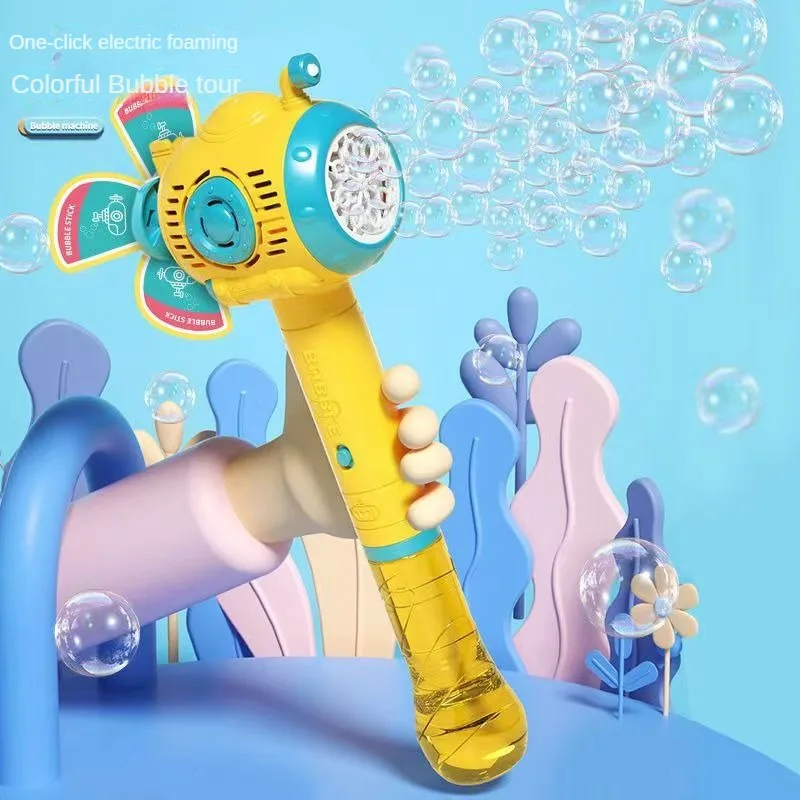 

Windmill Bubble Gun Machine 8 Holes Electric Soap Bubble Guns Handheld Automatic Bubble Blower Maker Children's Bubbles Toys