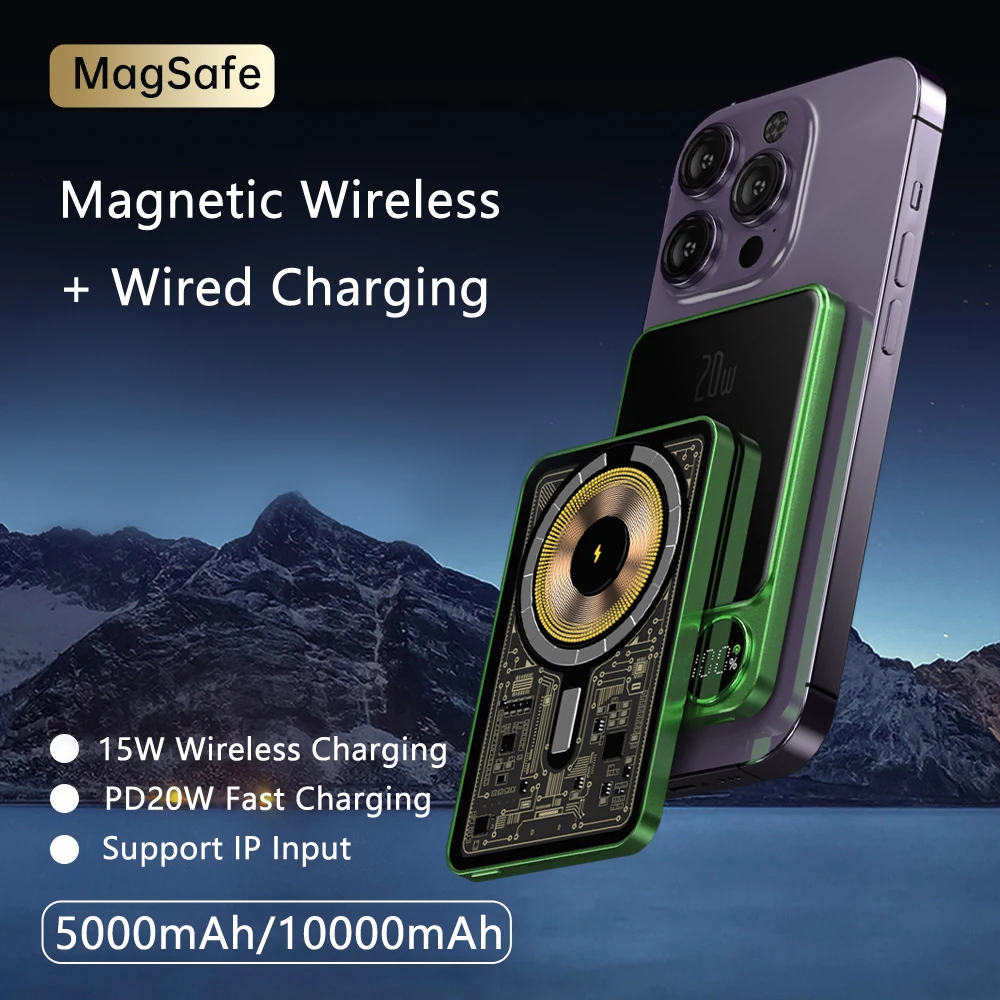 

Магнитное Беспроводное зарядное устройство, портативное зарядное устройство 10000 мАч PD 20 Вт, быстрая зарядка аккумулятора, зарядное устройство для iPhone 14 15 Samsung Xiaomi 13, портативное зарядное устройство