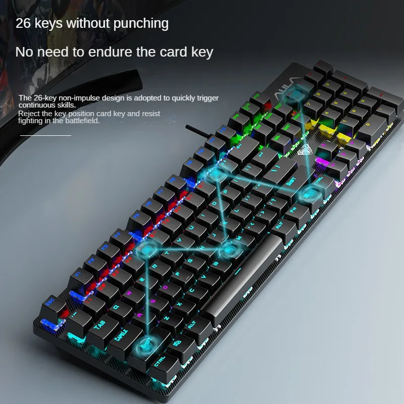 AULA S2022 Blue-axis Mechanical Keyboard USB Wired Connection for Desktop and Notebook Gaming E-sports with Glowing
AULA S2022 Blue-axis Mechanical Keyboard USB Wired Connection for Desktop and Notebook Gaming E-sports with Glowing