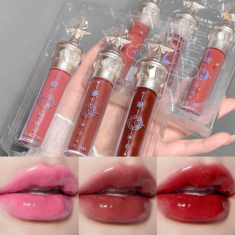 3PCS/Set Little Star Mirror Lip Glaze Waterproof Lasting Liquid Lipstick Moisturized Sexy Nude Dark Brown Red Lip Gloss Cosmetic
3PCS/Set Little Star Mirror Lip Glaze Waterproof Lasting Liquid Lipstick Moisturized Sexy Nude Dark Brown Red Lip Gloss Cosmetic