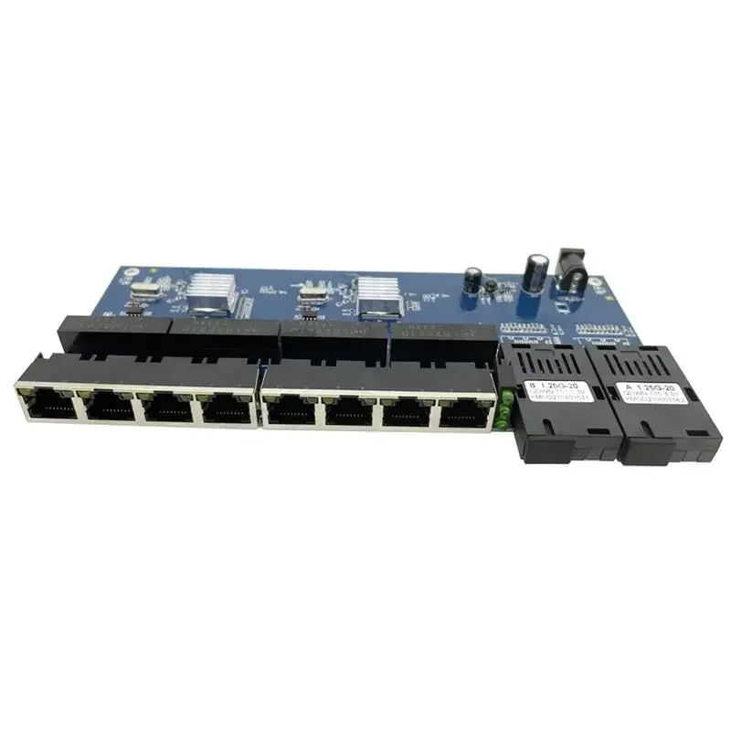 

Ethernet коммутатор Gigabit 10/100/1000 м, волоконно-оптический медиа-конвертер Ethernet, одномодовый 8 RJ45 UTP и 2 SC волоконно-оптический порт, печатная плата